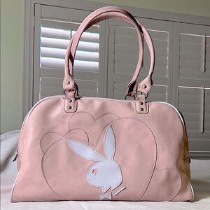 🖤Y2K🔺PLAYBOY Vintage Baby pink duffle Bowling bag